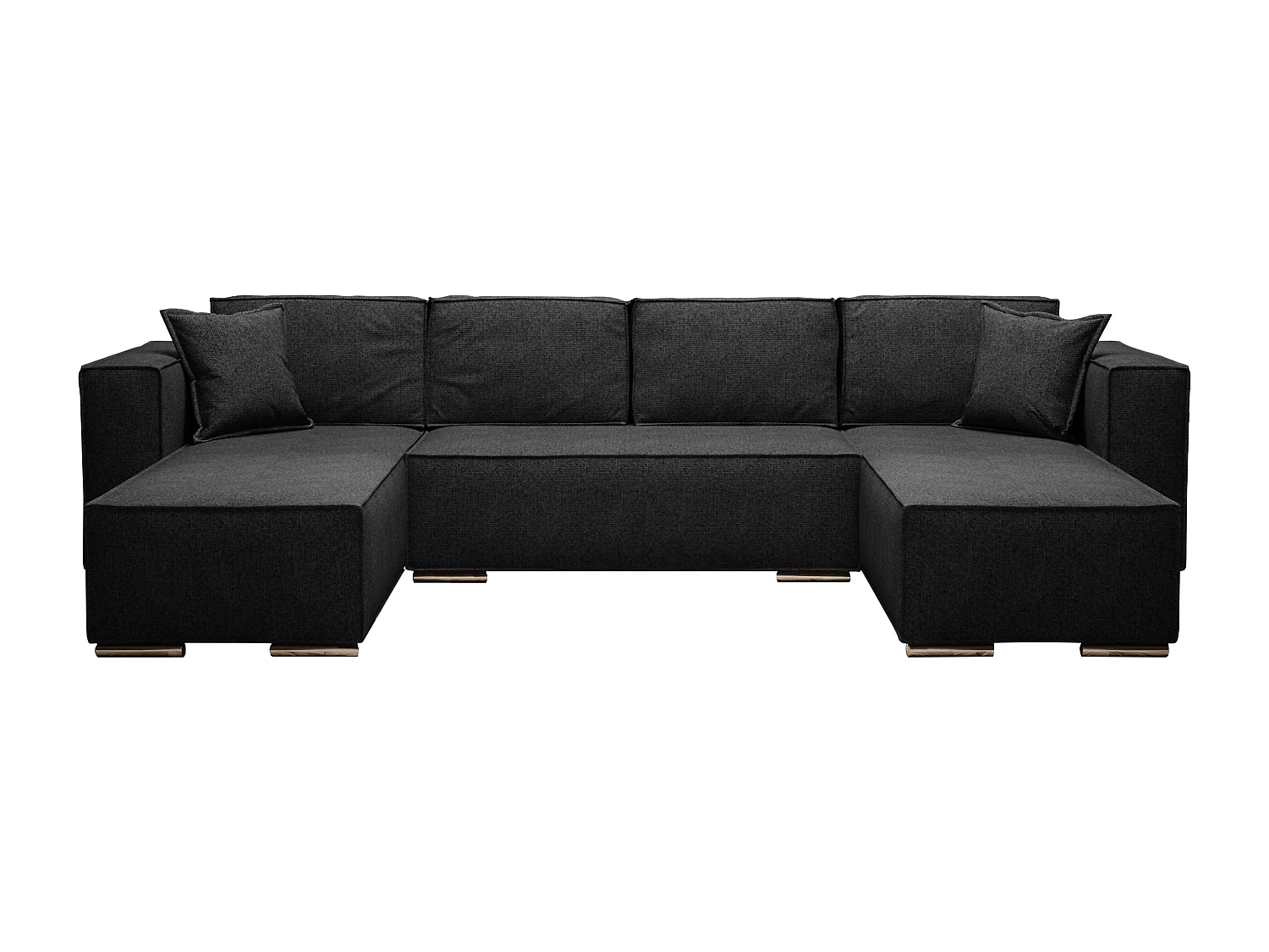 AX LIVING Ecksofa Schwarz mit Schlaffunktion U-Form Vinoria 327 cm