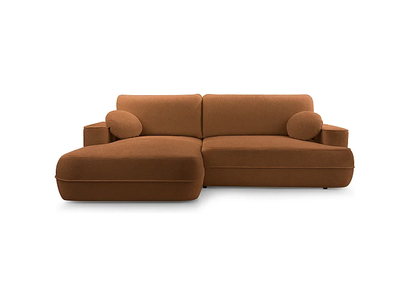 AX LIVING Ecksofa mit Schlaffunktion Peoni 267cm kupferfarbener Stil L