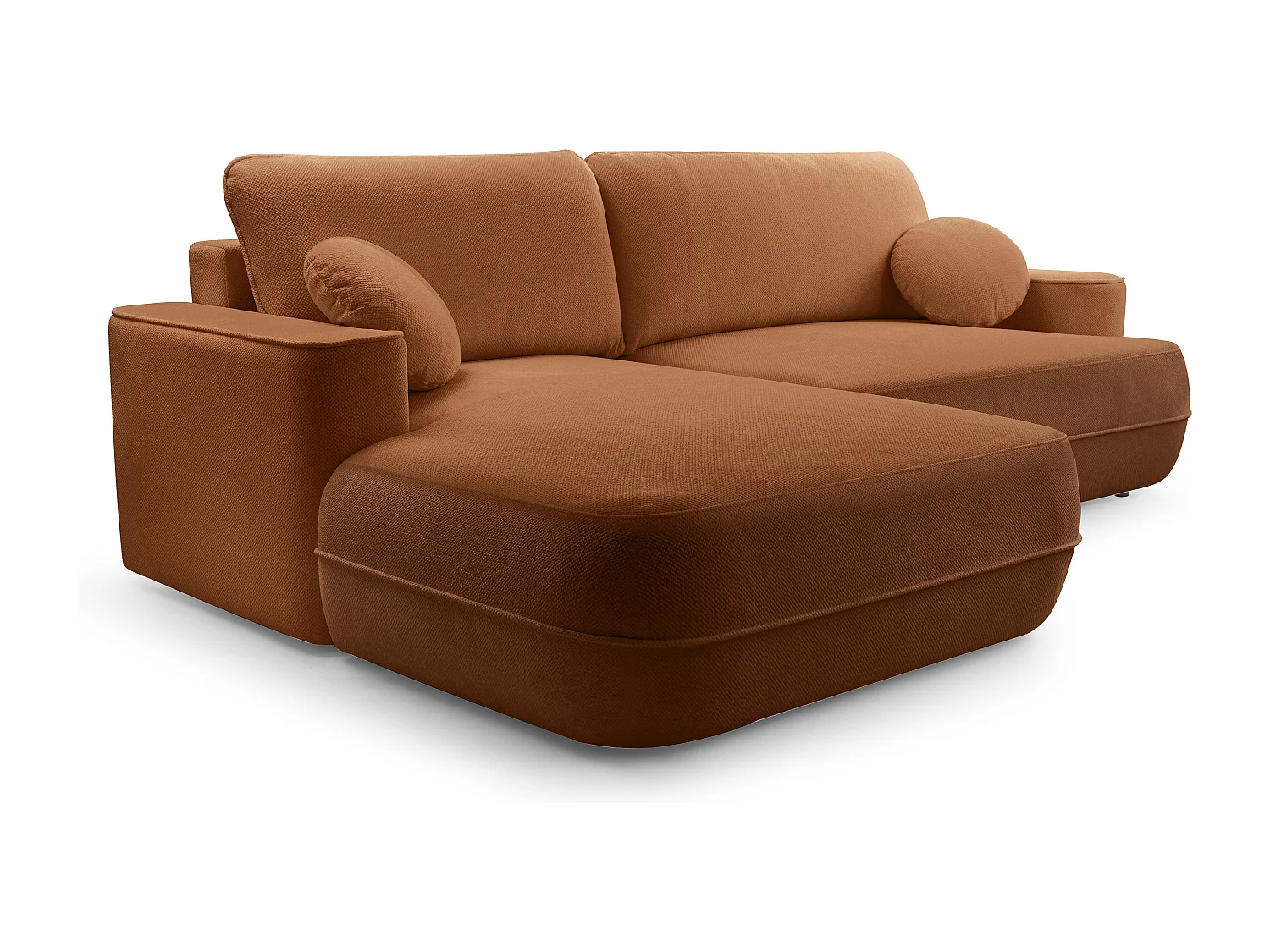 AX LIVING Ecksofa mit Schlaffunktion Peoni 267cm kupferfarbener Stil L