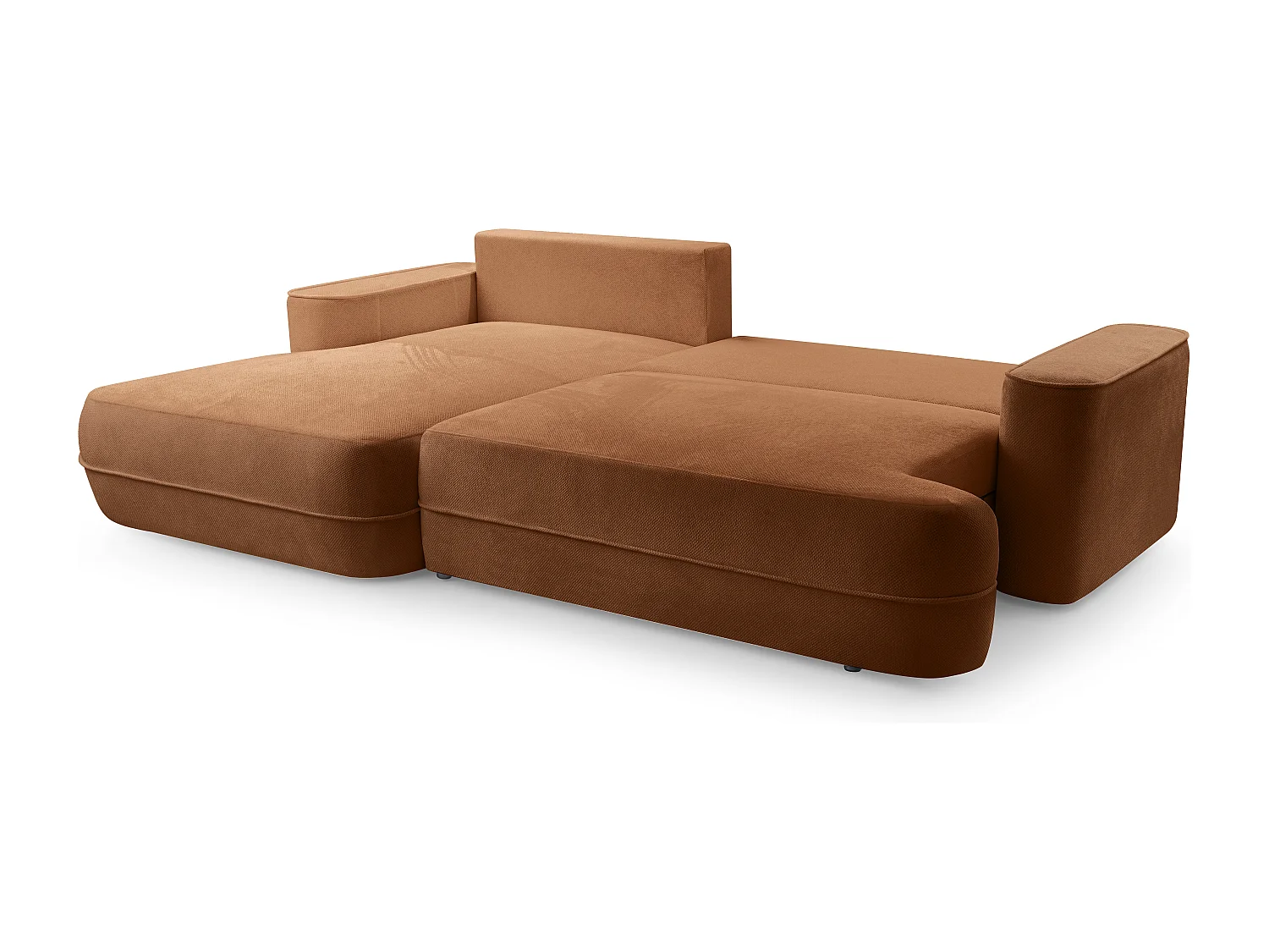 AX LIVING Ecksofa mit Schlaffunktion Peoni 267cm kupferfarbener Stil L