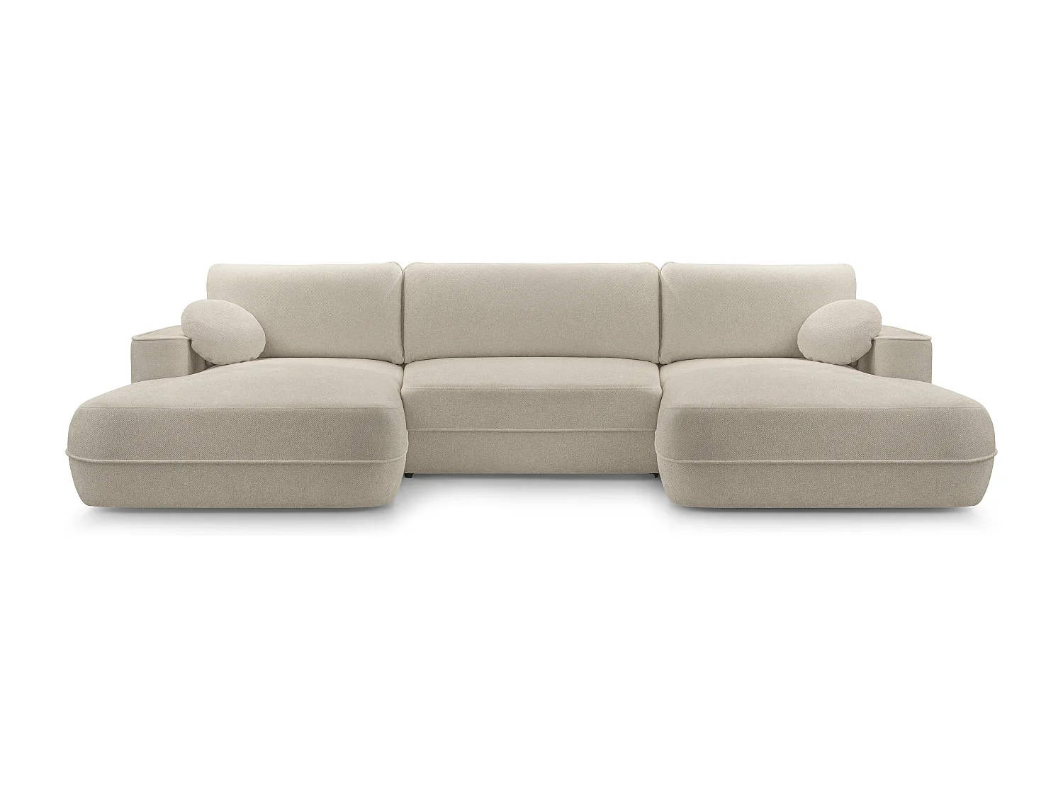 AX LIVING Ecksofa mit Schlaffunktion Beige Peoni 364 cm breit elegant