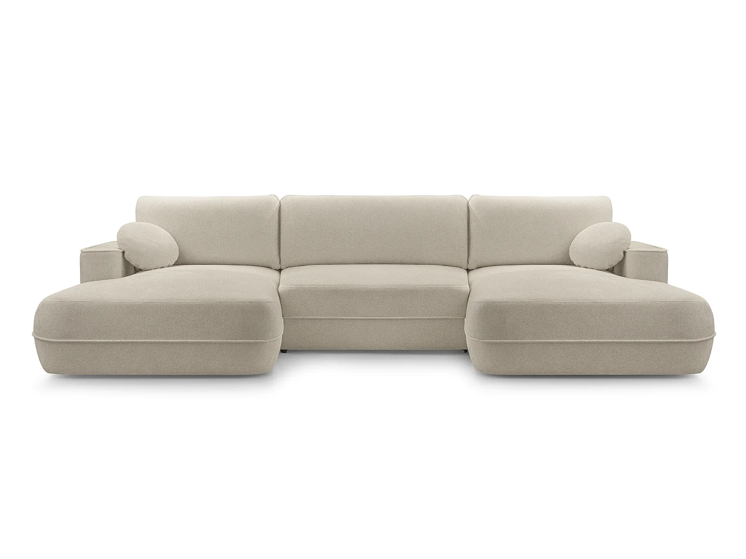 AX LIVING Canapé d’angle en U avec fonction lit Peoni 364 cm beige