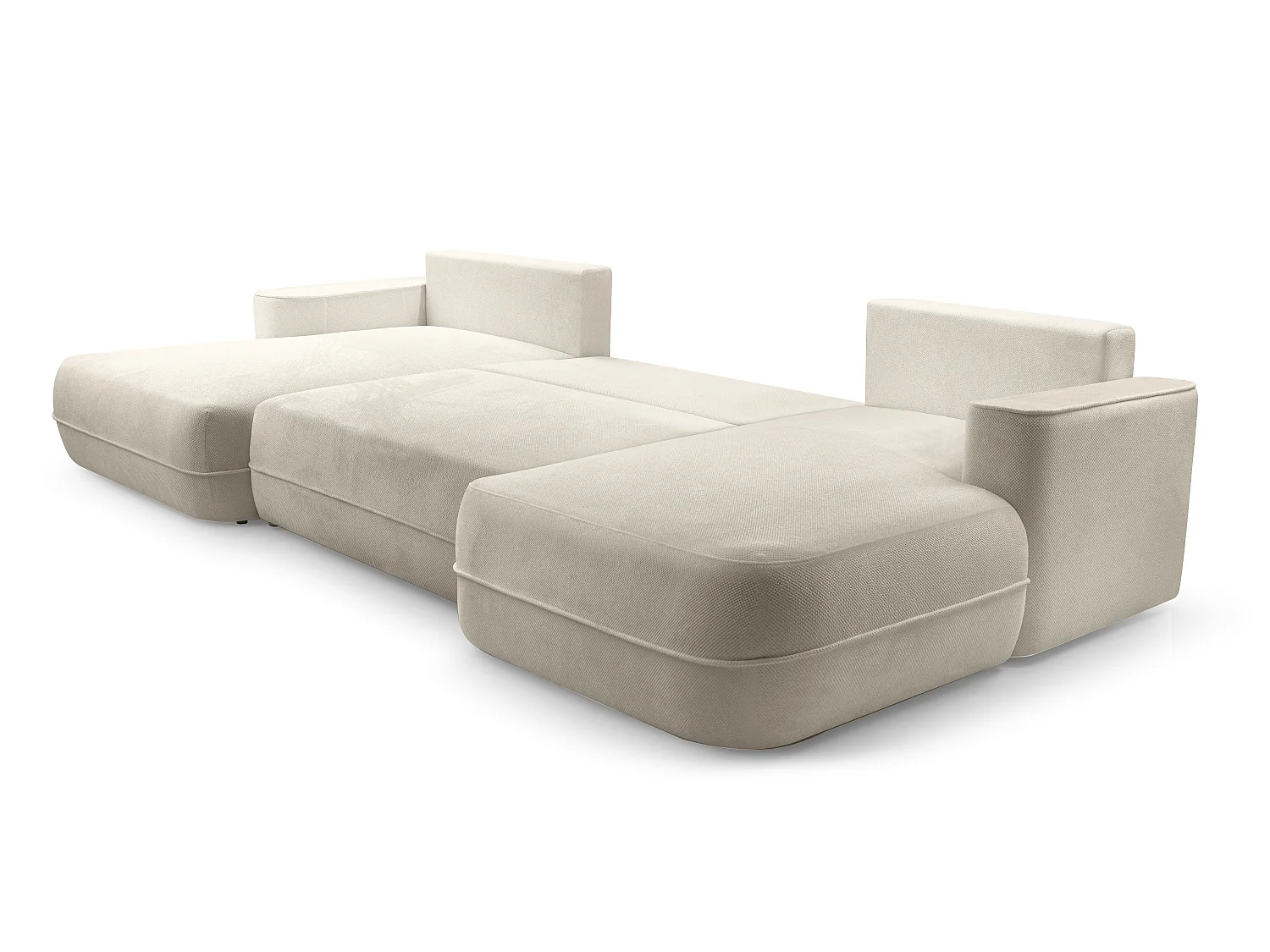 AX LIVING Canapé d’angle en U avec fonction lit Peoni 364 cm beige