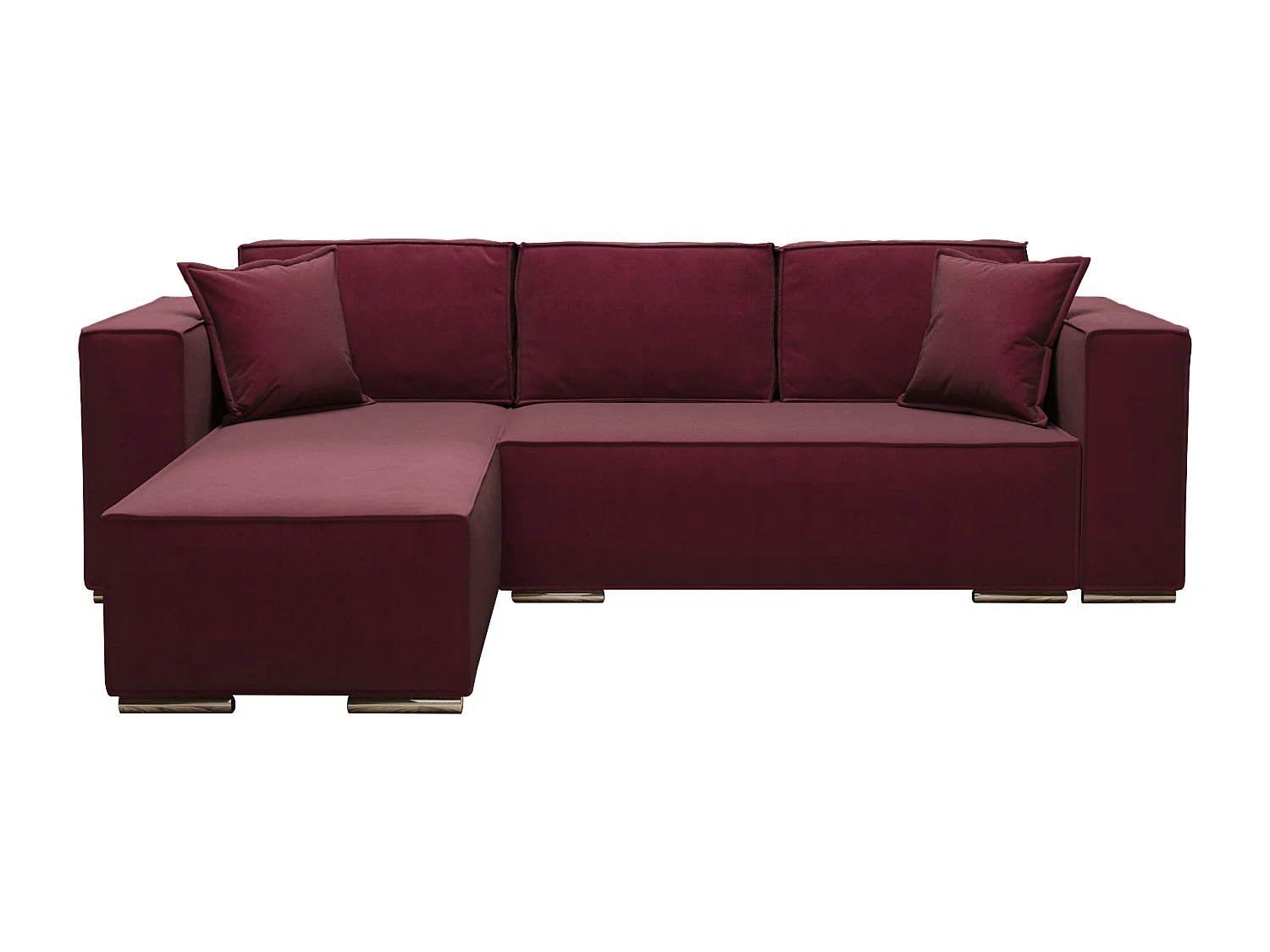 AX LIVING Ecksofa mit Schlaffunktion L-Form Vinoria 255 cm Bordeaux L