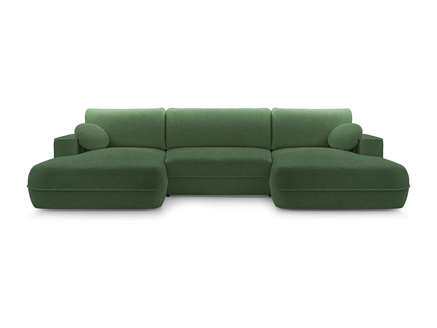 AX LIVING Canapé d’angle en U fonction lit Peoni 364 cm vert foncé