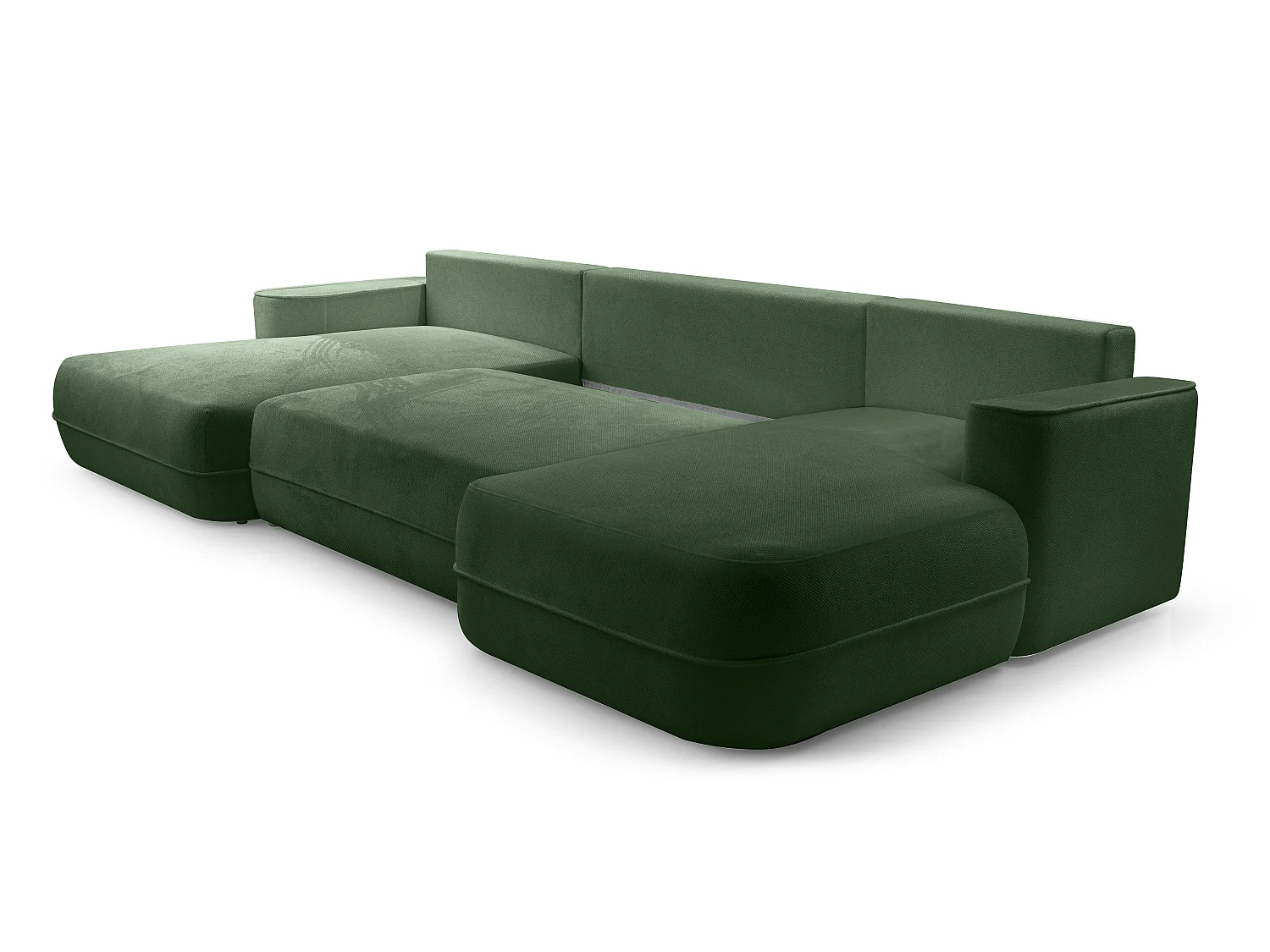 AX LIVING Canapé d’angle en U fonction lit Peoni 364 cm vert foncé