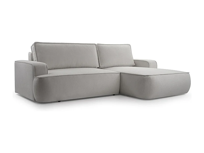 AX LIVING Grijze hoekbank met slaapfunctie Ablia lichtgrijs 267 cm R