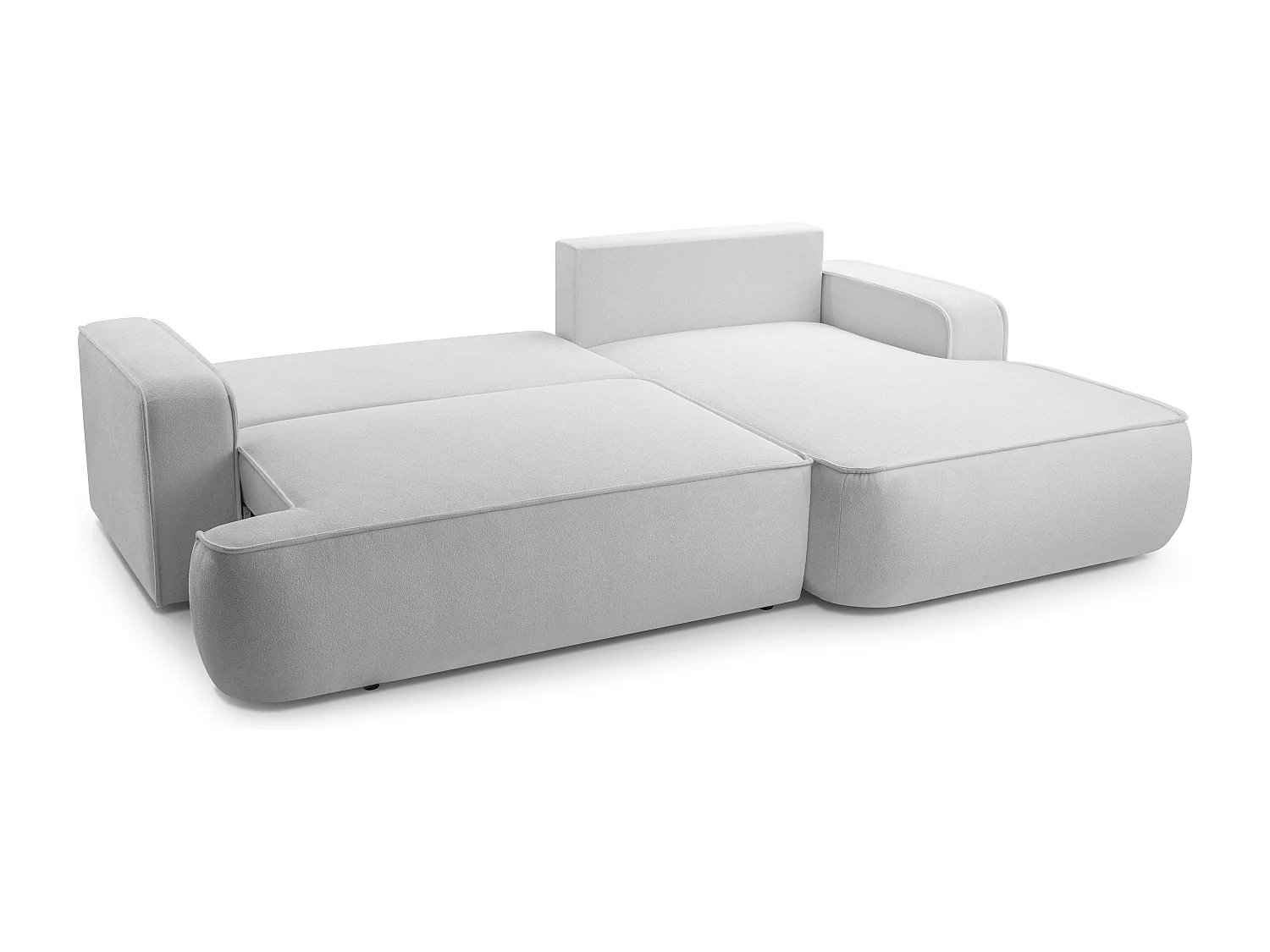 AX LIVING Ablia Sofa L Form mit Schlaffunktion Hellgrau 267 cm breit R