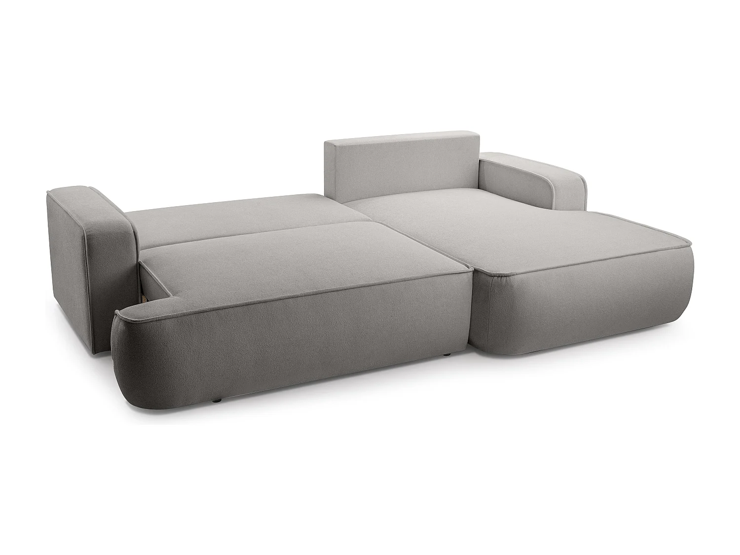 AX LIVING Canapé en L avec fonction lit Ablia 267 cm gris clair D