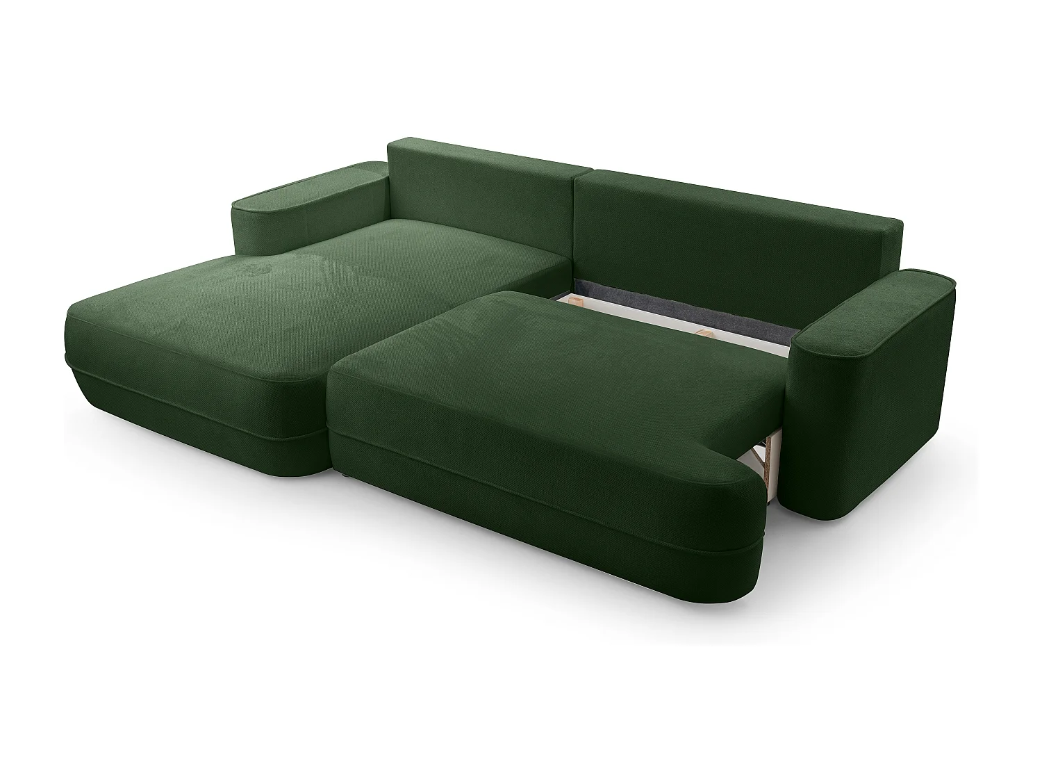 AX LIVING Ecksofa mit Schlaffunktion Grün Peoni 267 cm breit elegant L