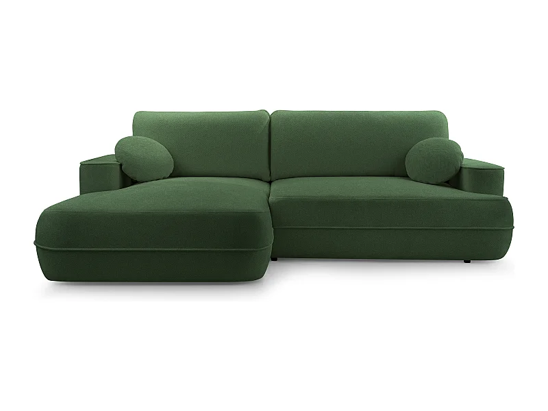 AX LIVING Canapé d’angle avec fonction lit Peoni 267 cm vert élégant G