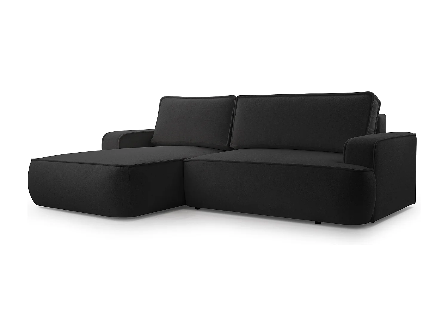 AX LIVING Ablia Sofa L Form mit Schlaffunktion Schwarzes 267 cm L
