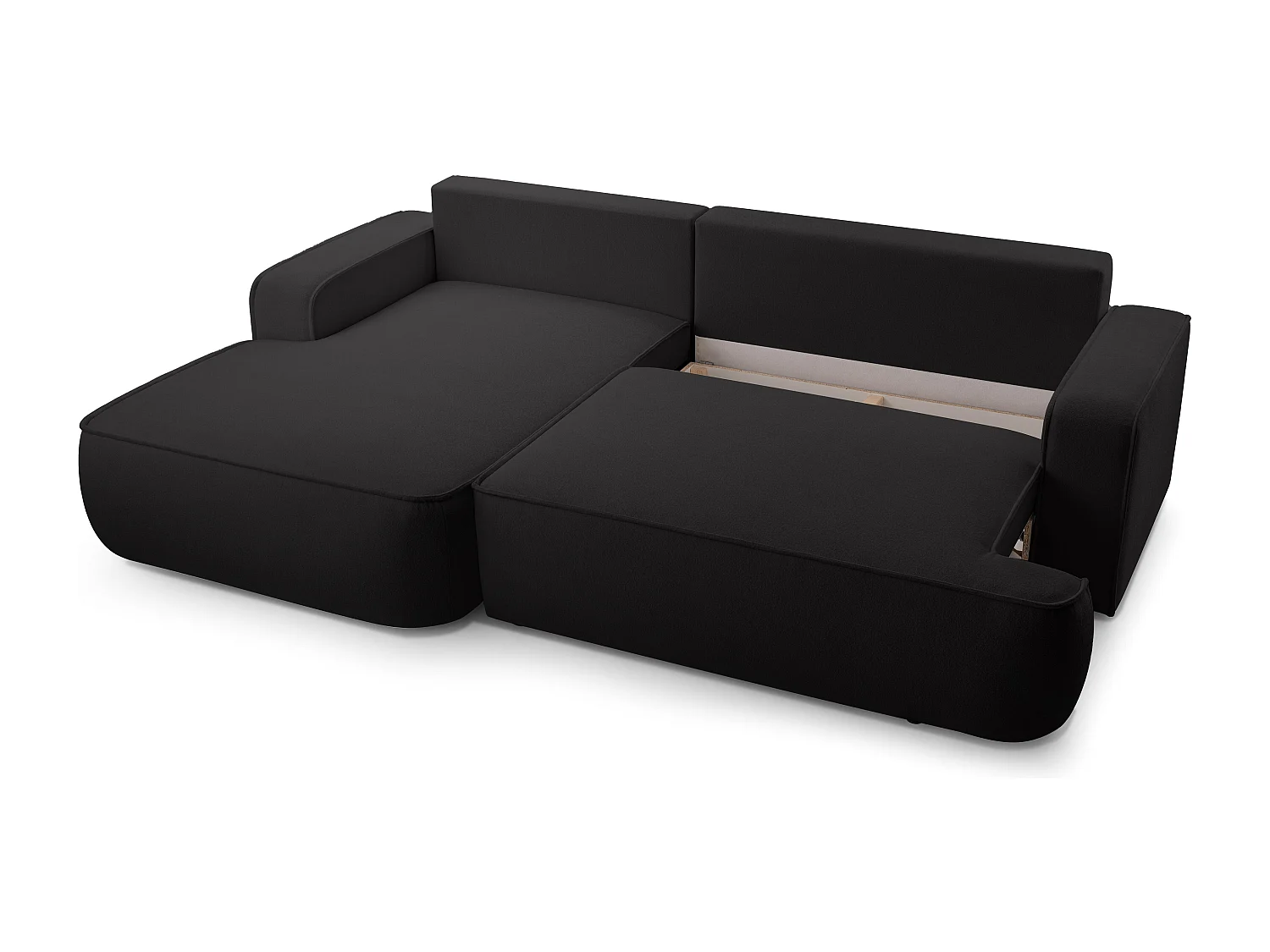 AX LIVING Ablia Sofa L Form mit Schlaffunktion Schwarzes 267 cm L