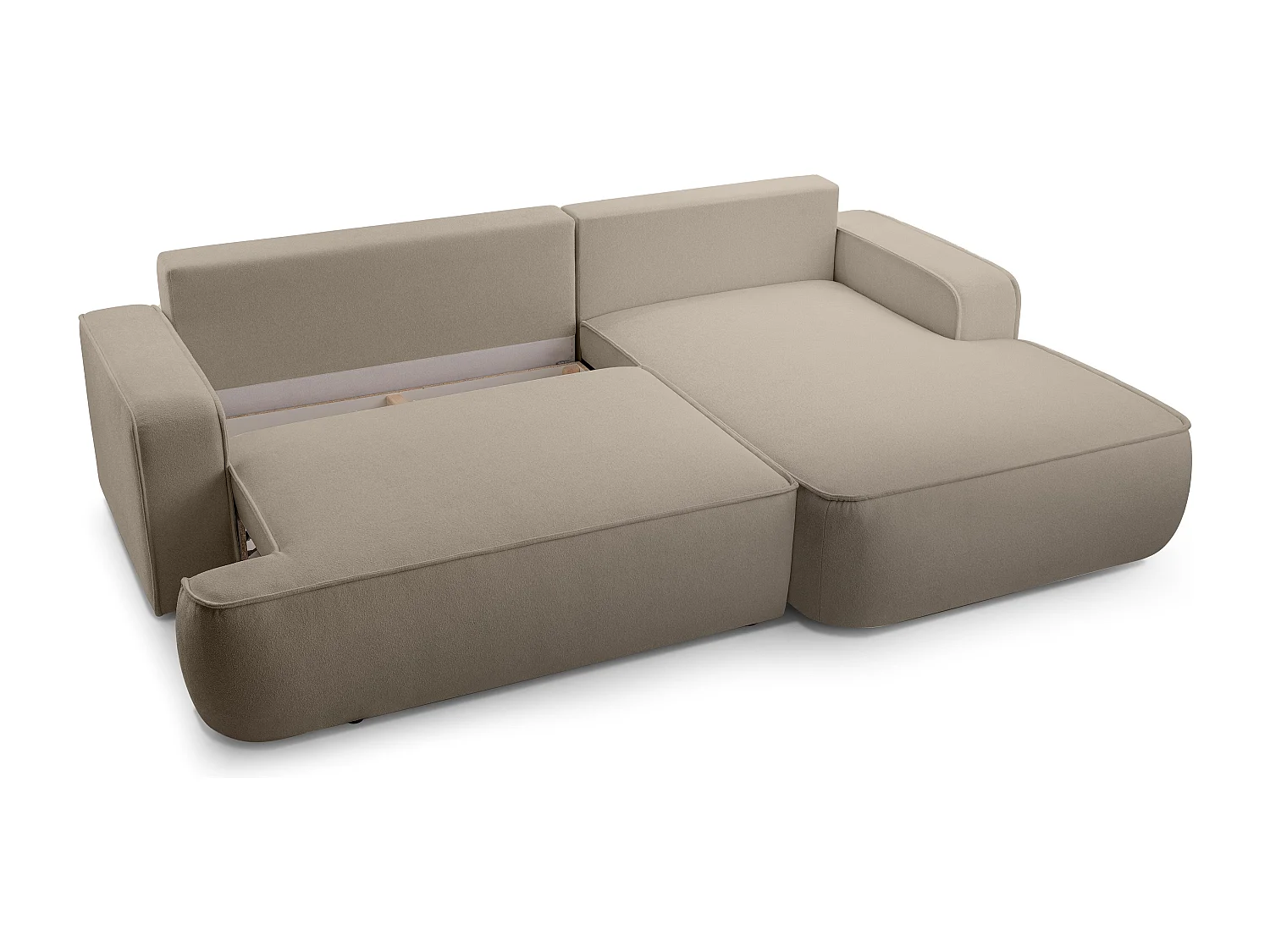 AX LIVING Canapé en L avec fonction lit Ablia 267 cm beige D