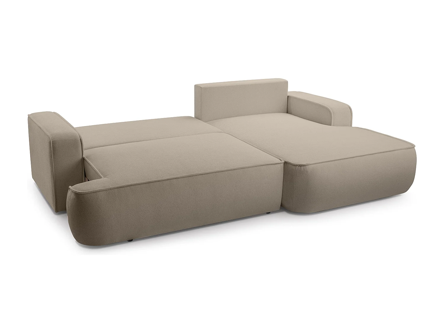 AX LIVING Canapé en L avec fonction lit Ablia 267 cm beige D