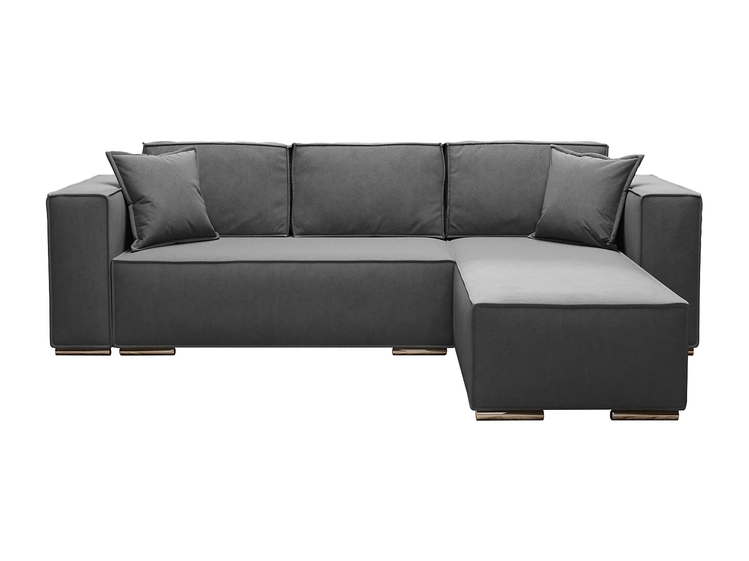AX LIVING Grau Ecksofa mit Schlaffunktion Vinoria L-Form 255 cm R