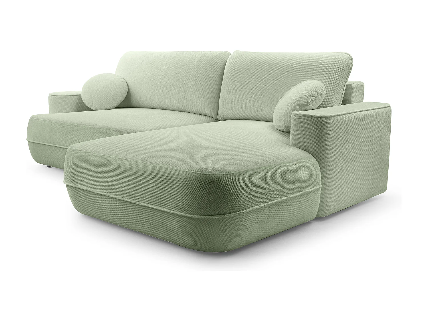 AX LIVING Ecksofa mit Schlaffunktion Peoni 267 cm salbeigrüner Stil R