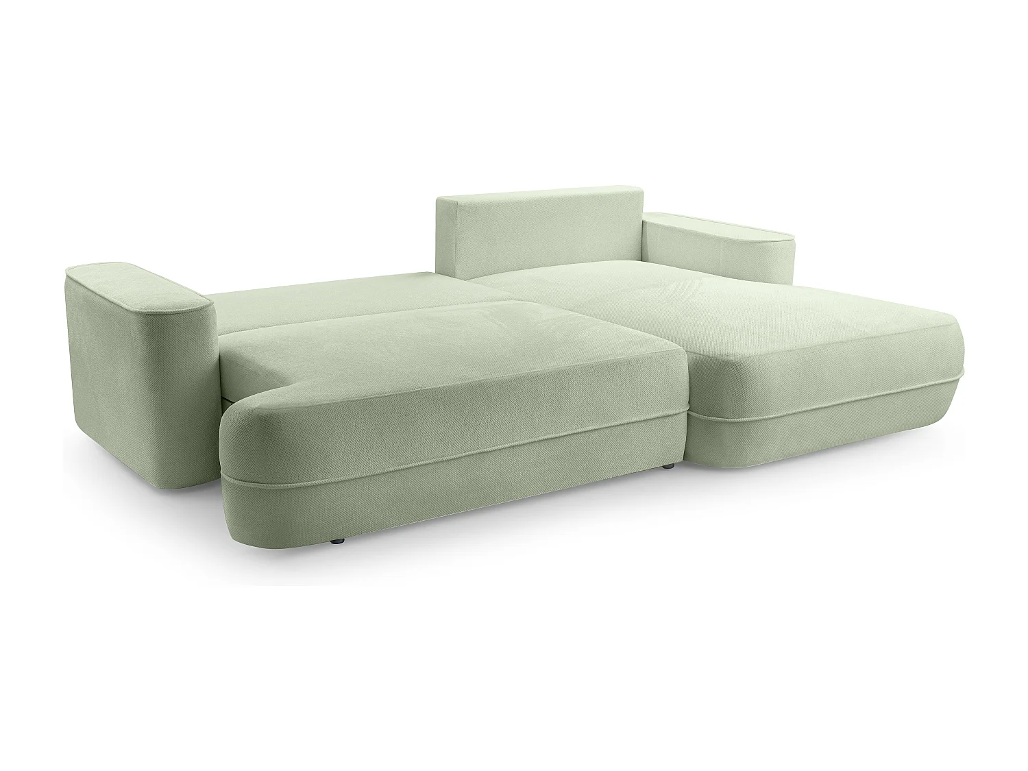 AX LIVING Ecksofa mit Schlaffunktion Peoni 267 cm salbeigrüner Stil R