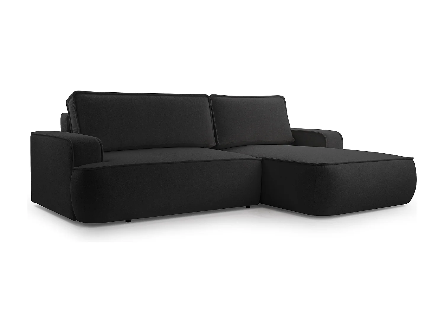 AX LIVING Ablia Sofa L Form mit Schlaffunktion Schwarzes 267 cm R