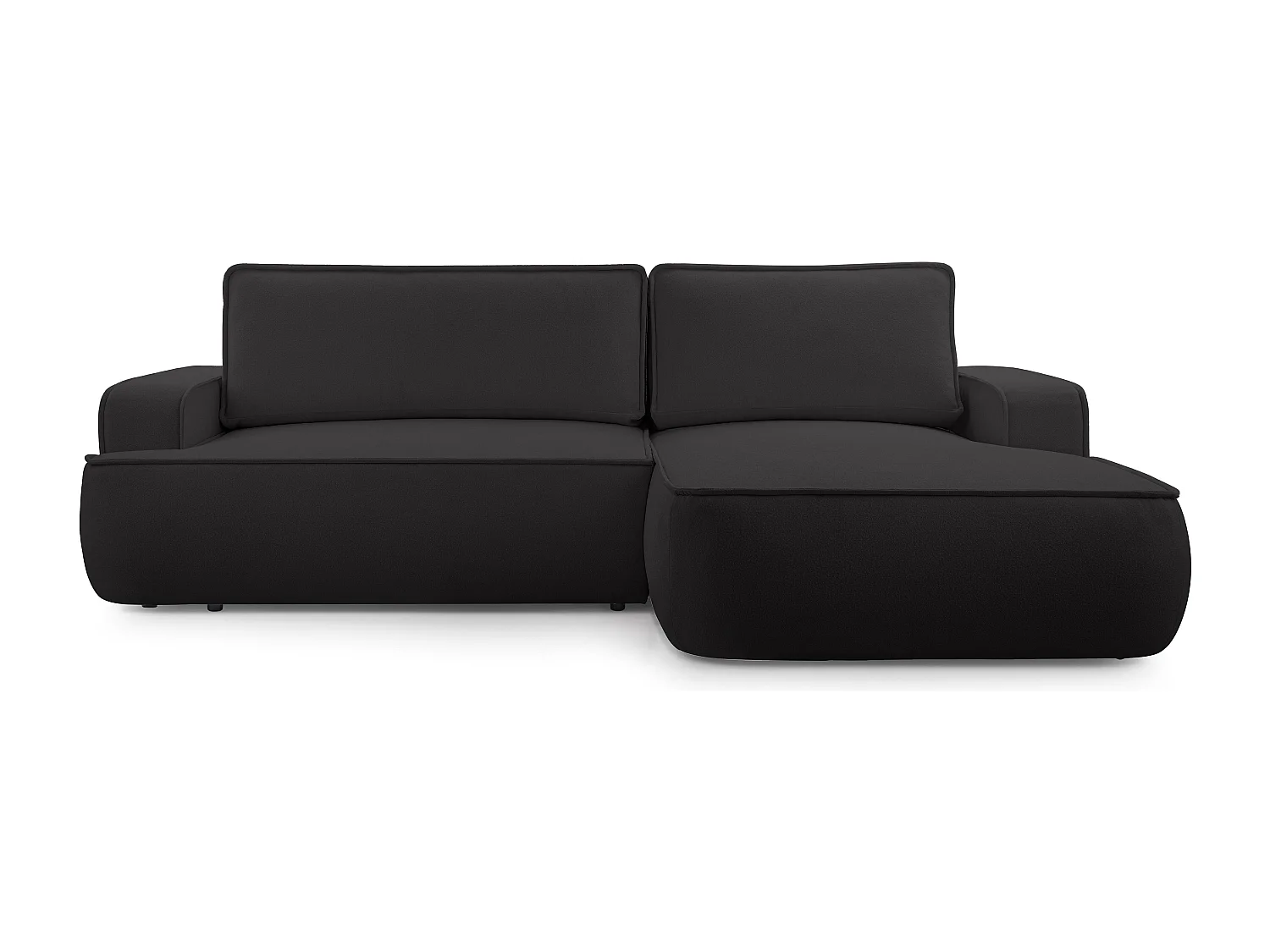 AX LIVING Ablia Sofa L Form mit Schlaffunktion Schwarzes 267 cm R