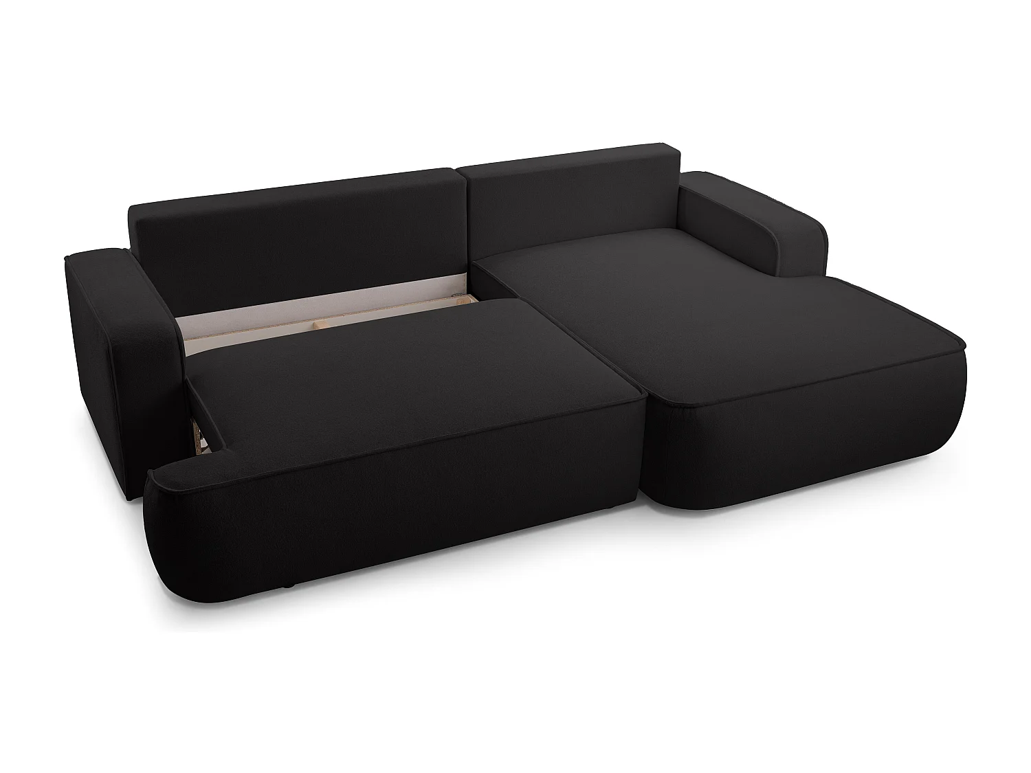 AX LIVING Ablia Sofa L Form mit Schlaffunktion Schwarzes 267 cm R