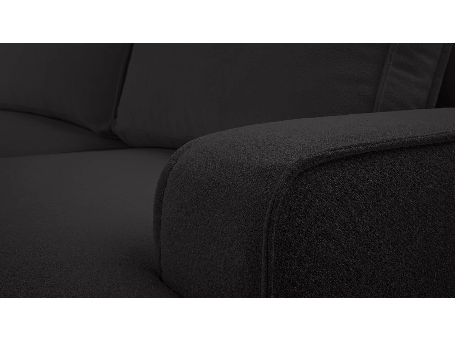 AX LIVING Ablia Sofa L Form mit Schlaffunktion Schwarzes 267 cm R