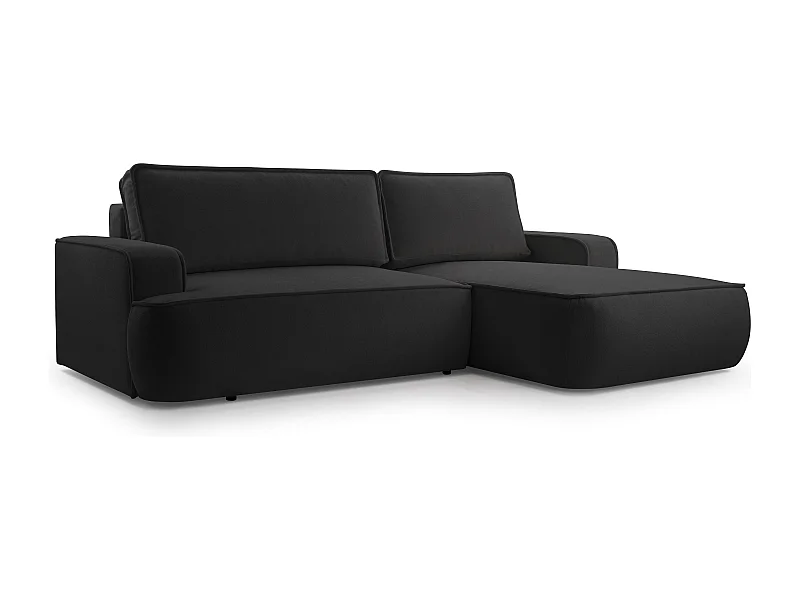 AX LIVING Ablia Sofa L Form mit Schlaffunktion Schwarzes 267 cm R