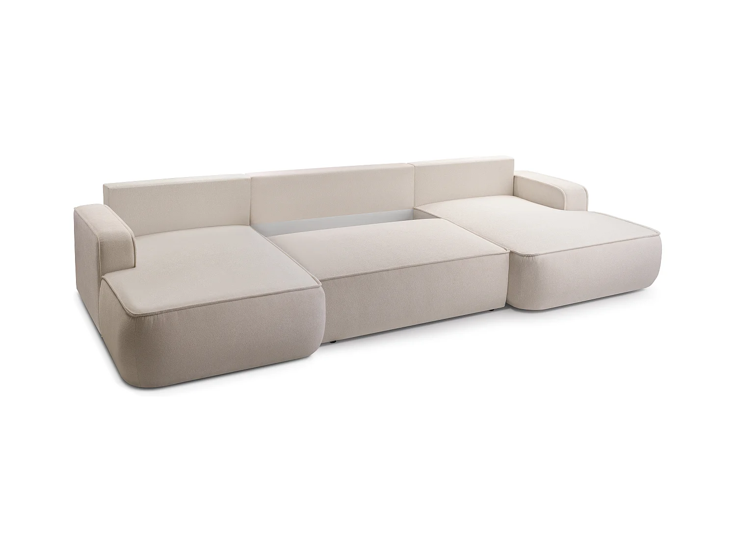AX LIVING Ablia Sofa U-Form mit Schlaffunktion Cremefarbene 364 cm