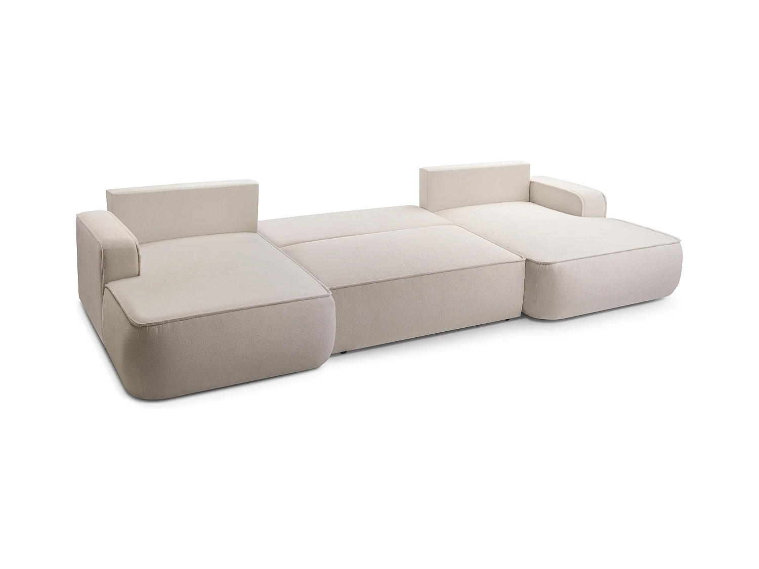 AX LIVING Ablia Sofa U-Form mit Schlaffunktion Cremefarbene 364 cm