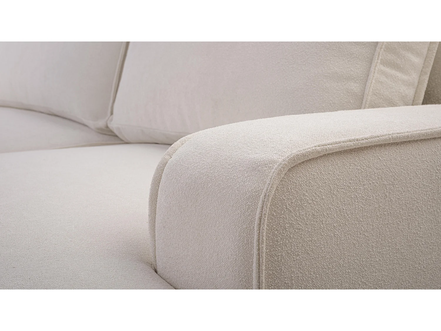 AX LIVING Ablia Sofa U-Form mit Schlaffunktion Cremefarbene 364 cm