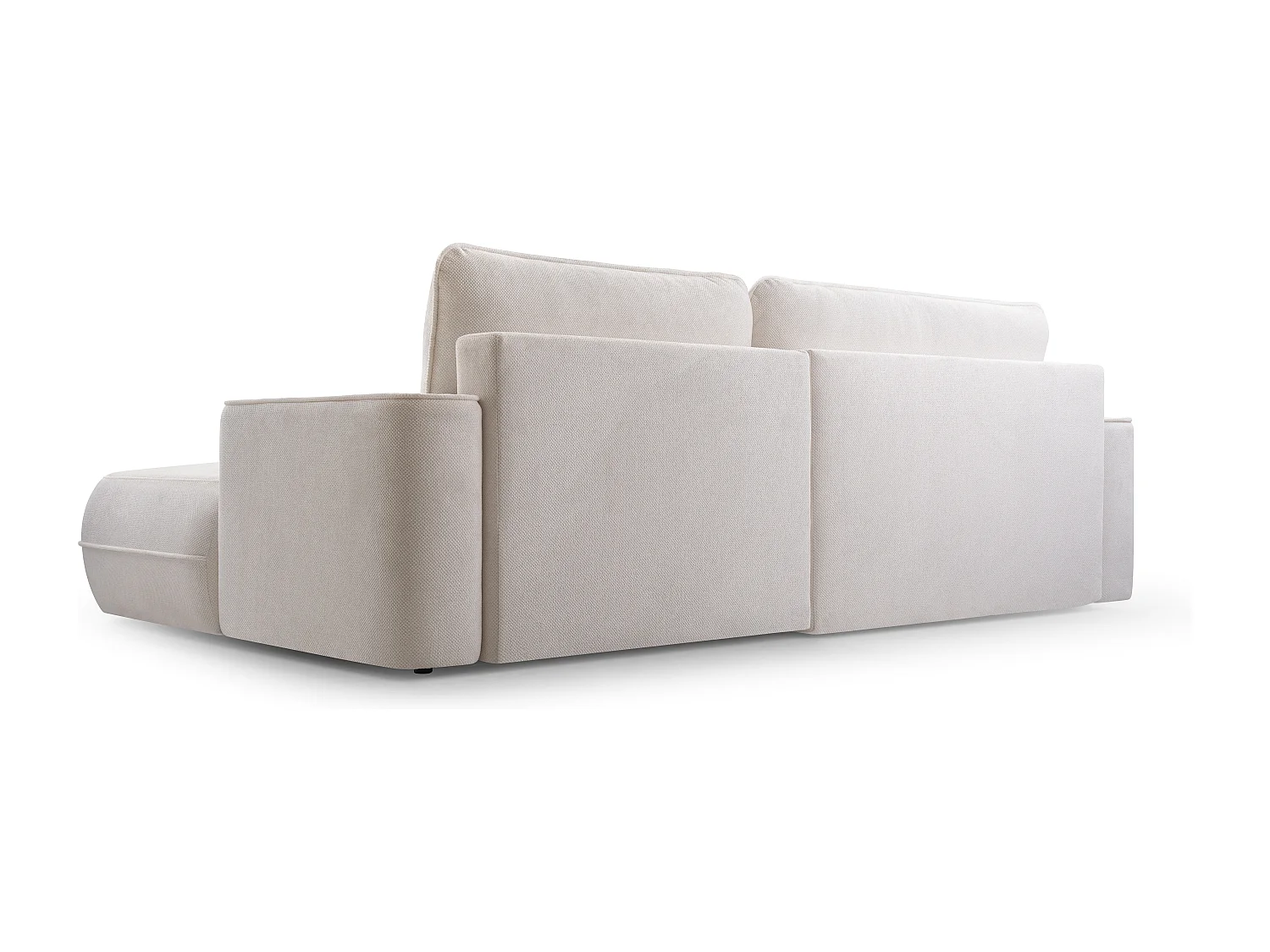 AX LIVING Ecksofa mit Schlaffunktion Peoni 267 cm weiß Bettkasten R
