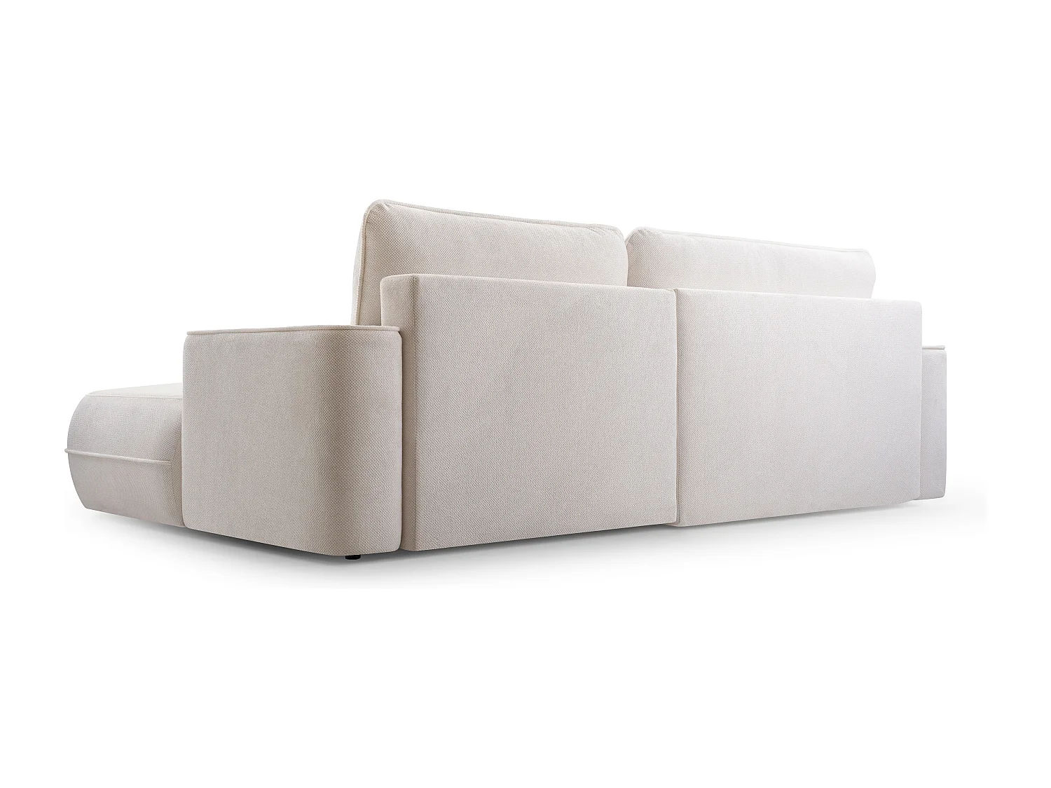 AX LIVING Ecksofa mit Schlaffunktion Peoni 267 cm weiß Bettkasten R
