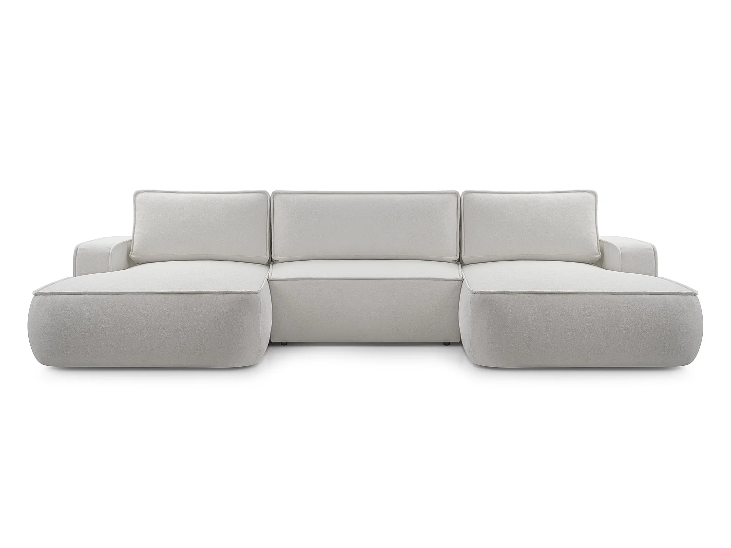 AX LIVING Canapé en U avec fonction lit Ablia 364 cm gris clair