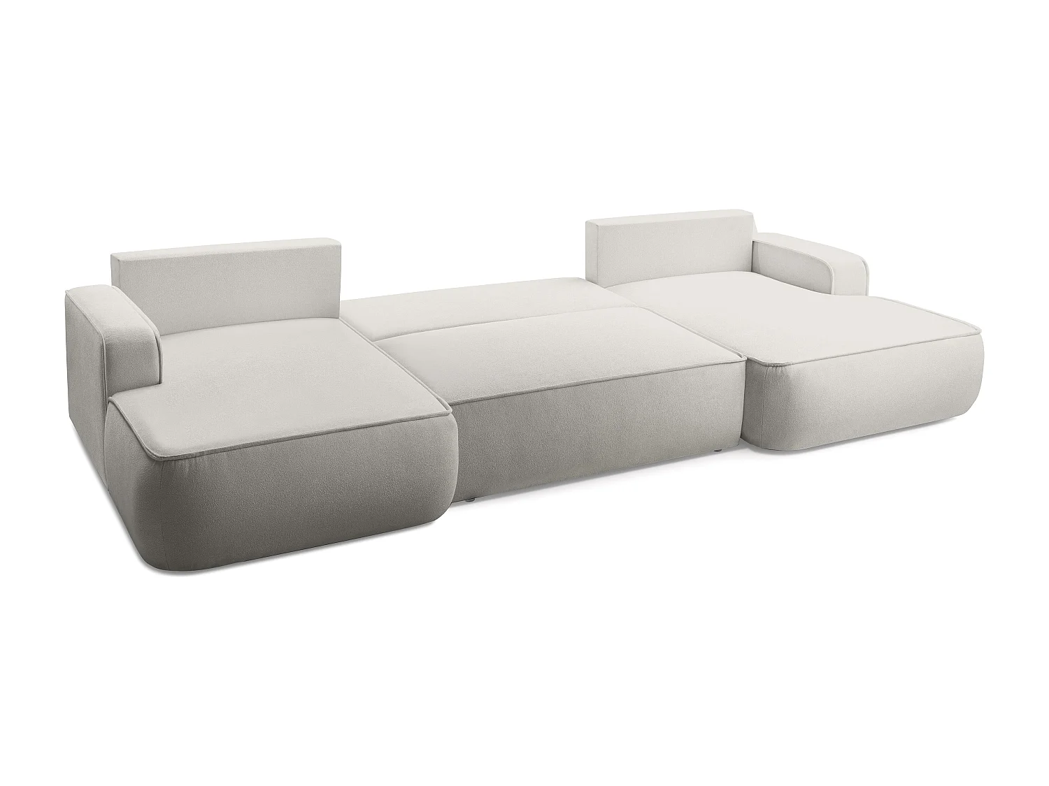 AX LIVING Canapé en U avec fonction lit Ablia 364 cm gris clair