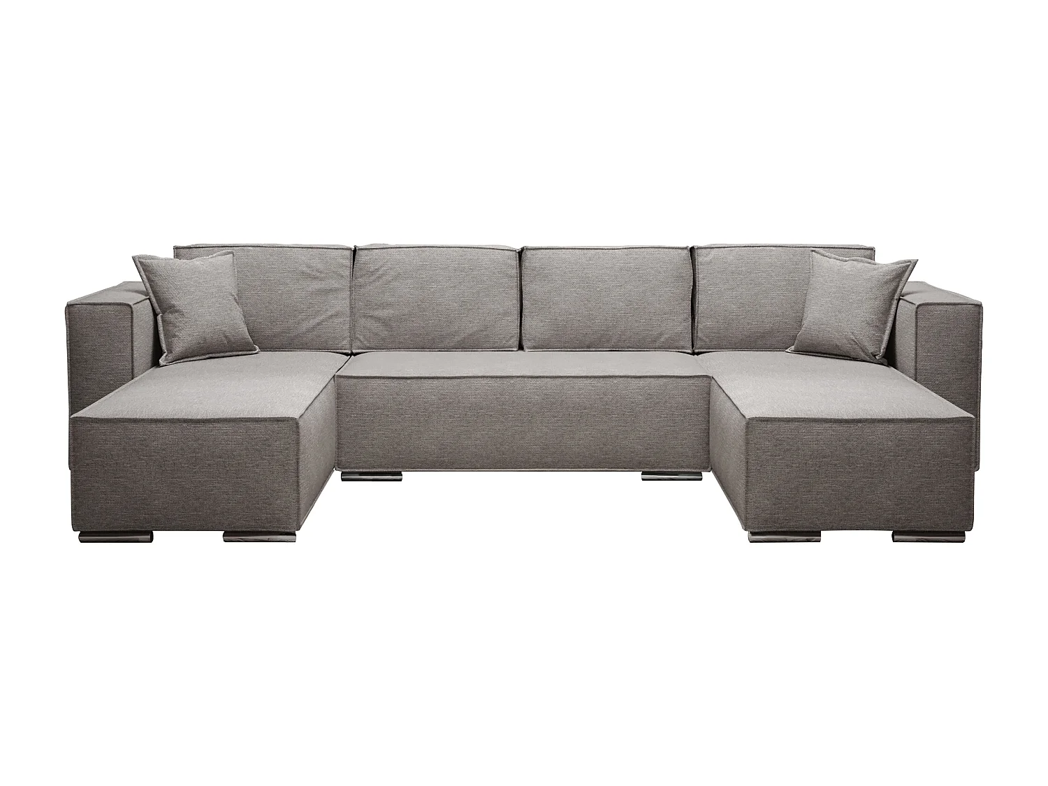 AX LIVING Grau Ecksofa U-Form mit Schlaffunktion Vinoria 327cm modern
