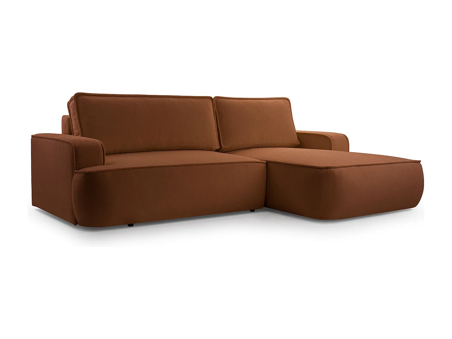 AX LIVING Canapé en L avec fonction lit Ablia 267 cm rouge brique D