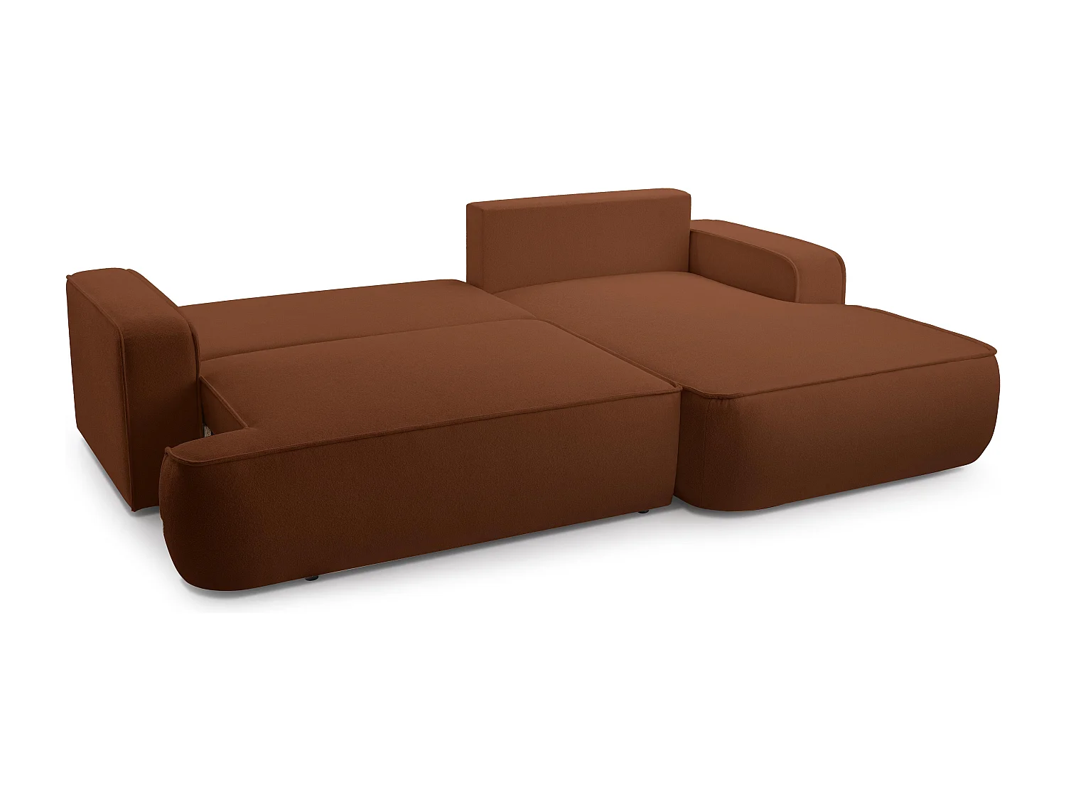 AX LIVING Canapé en L avec fonction lit Ablia 267 cm rouge brique D