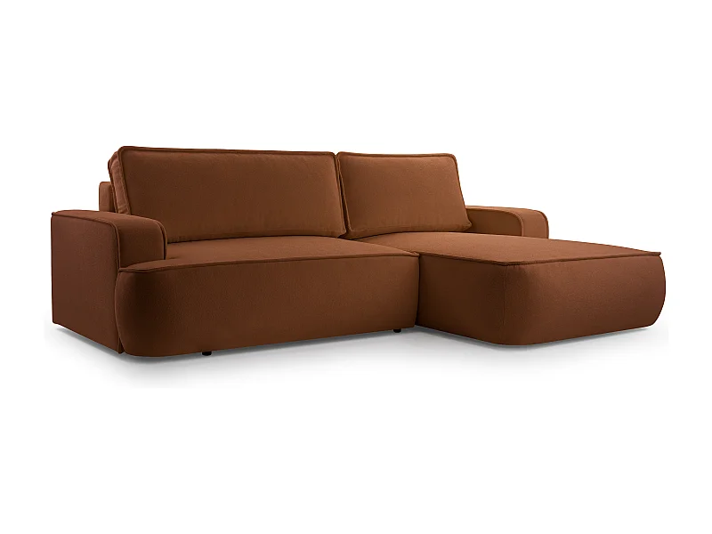 AX LIVING Canapé en L avec fonction lit Ablia 267 cm rouge brique D