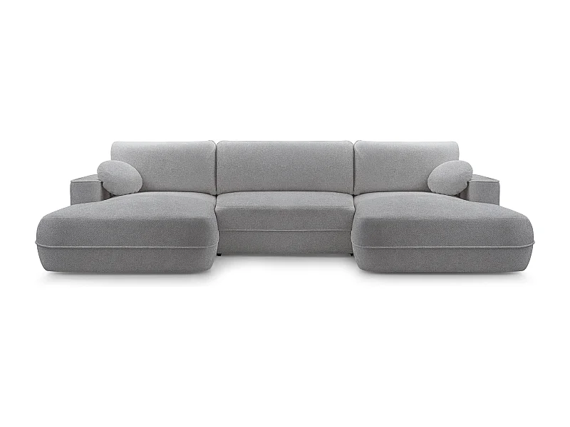 AX LIVING Canapé en U avec fonction lit Peoni 364 cm gris