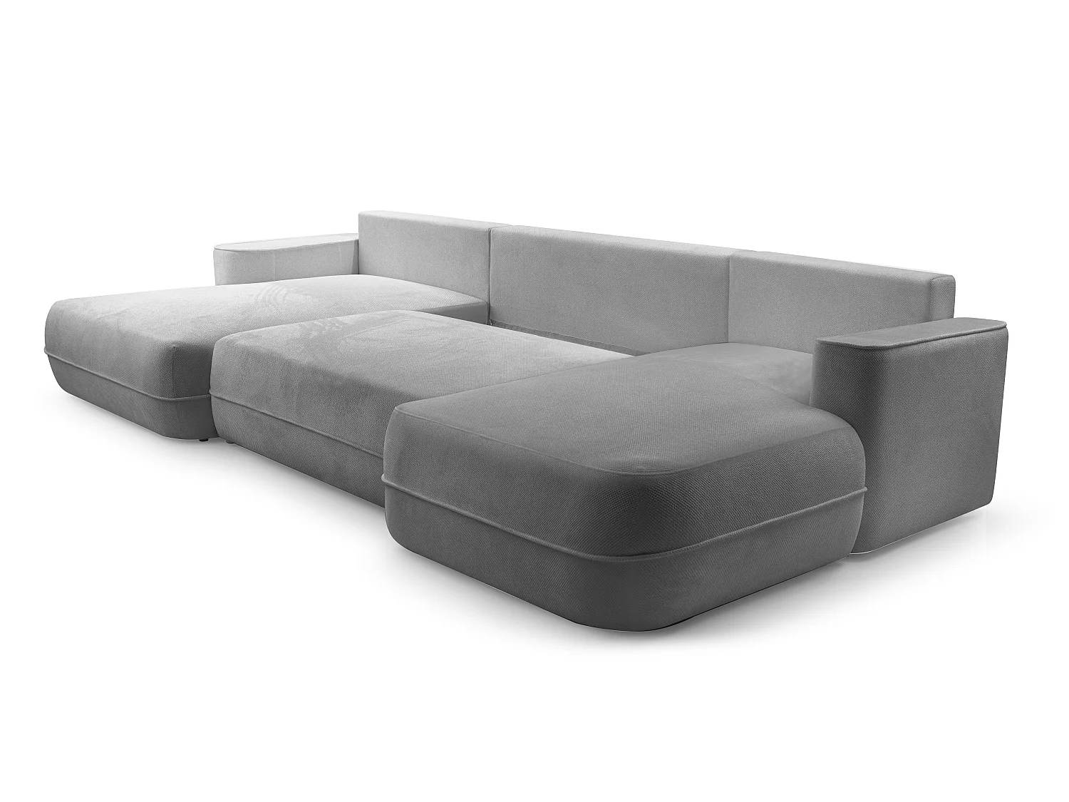 AX LIVING Canapé en U avec fonction lit Peoni 364 cm gris