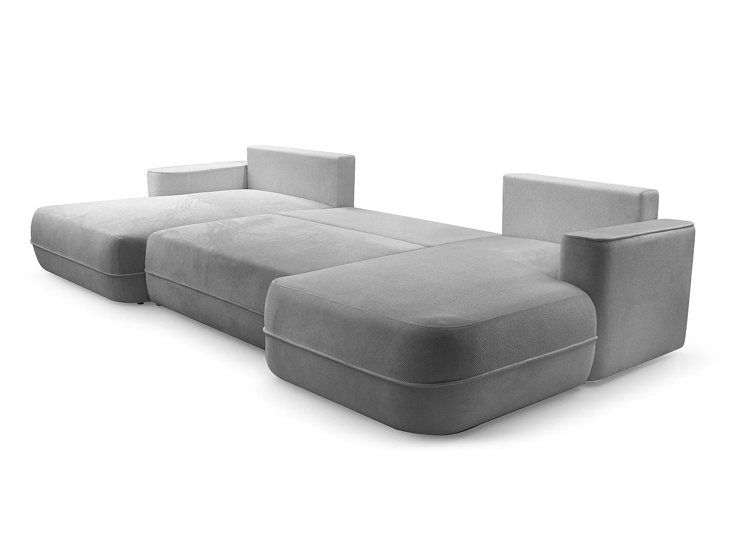 AX LIVING Canapé en U avec fonction lit Peoni 364 cm gris