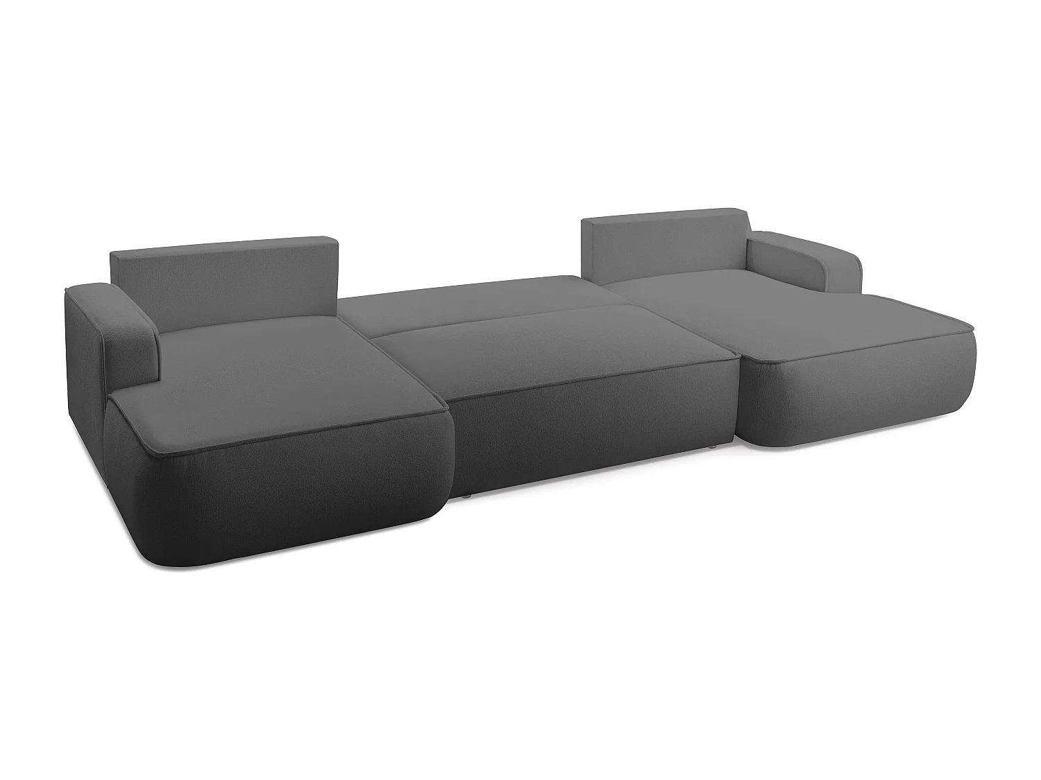 AX LIVING Canapé en U avec fonction lit Ablia 364 cm gris foncé