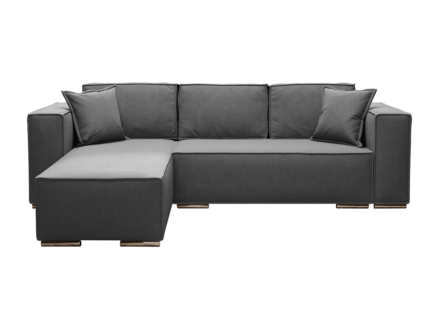 AX LIVING Grau Ecksofa mit Schlaffunktion Vinoria L-Form 255 cm L