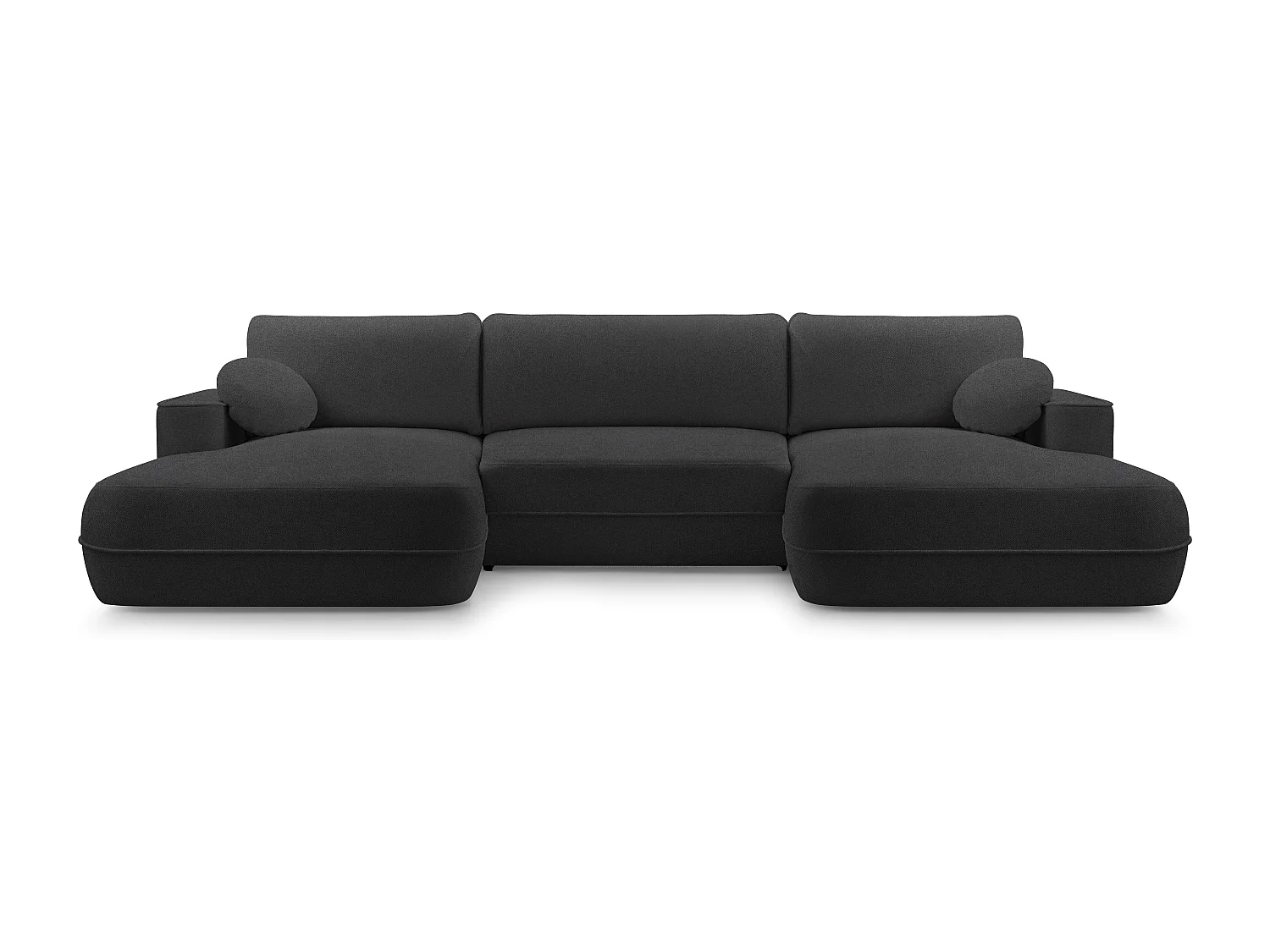 AX LIVING U bankstel zwarte hoekbank met slaapfunctie Peoni 364 cm