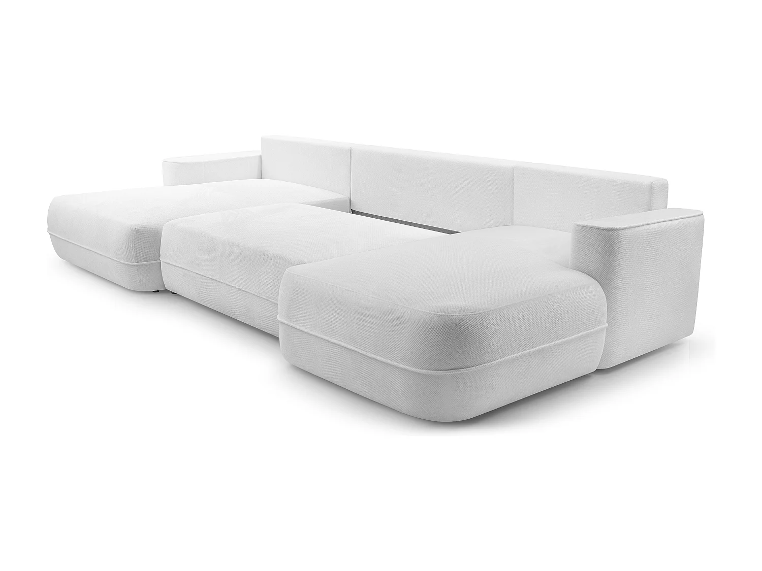 AX LIVING Canapé en U avec fonction lit Peoni 364 cm noir élégant