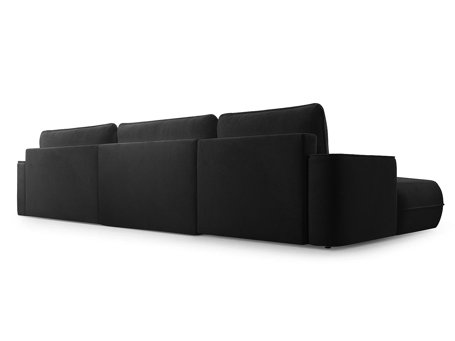 AX LIVING U Form Sofa mit Schlaffunktion Peoni 364cm elegantes Schwarz