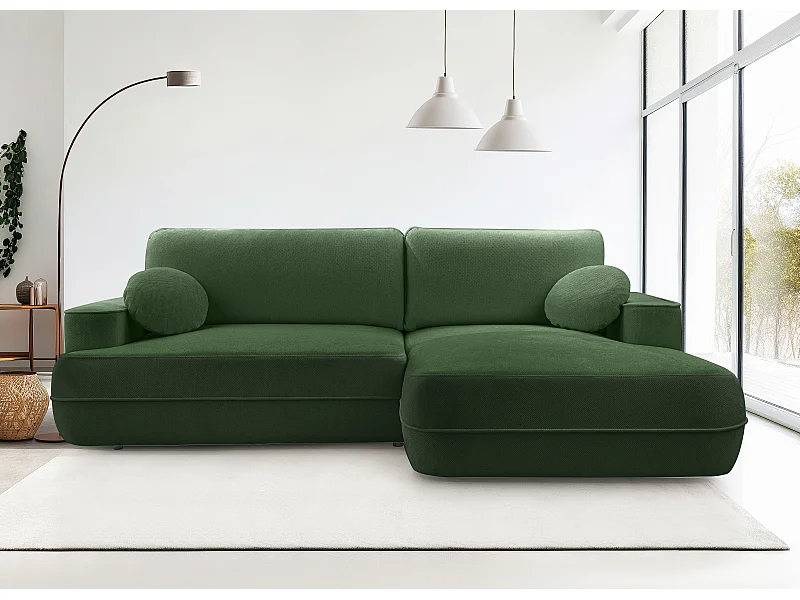 AX LIVING Groene hoekbank met slaapfunctie Peoni 267 hoekslaapbank R