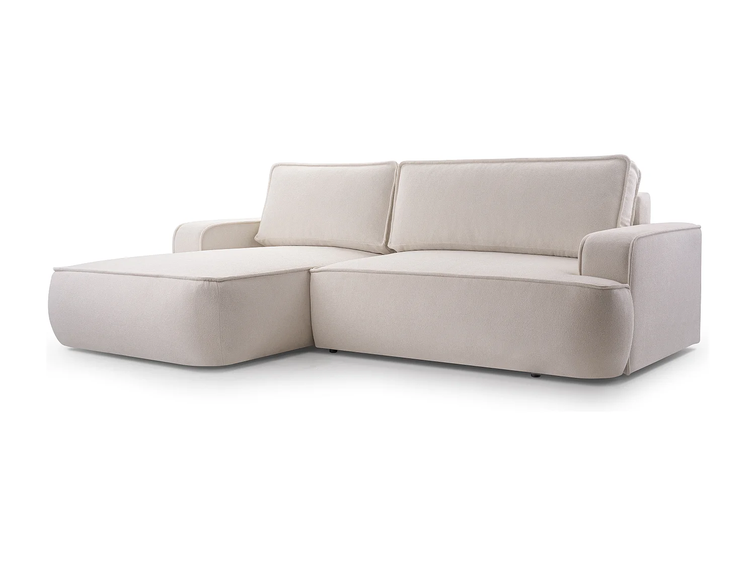 AX LIVING Ablia Sofa L Form mit Schlaffunktion Creme Ecksofa 267 cm L