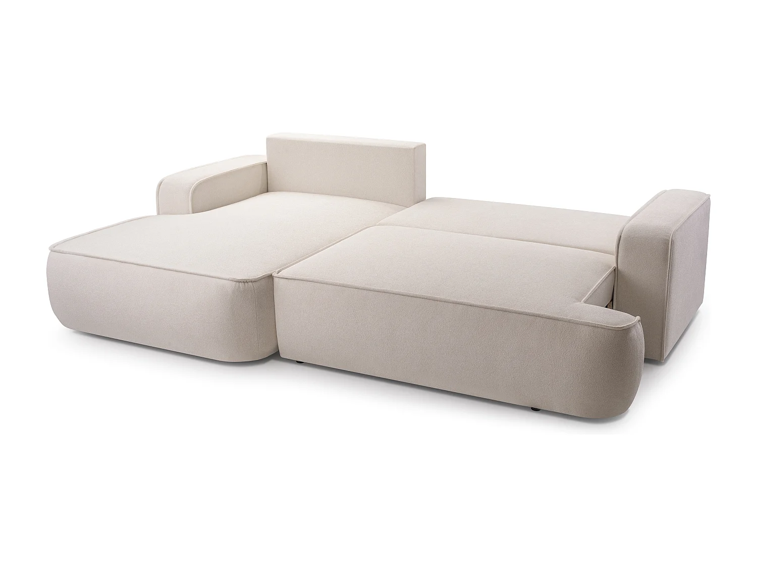 AX LIVING Ablia Sofa L Form mit Schlaffunktion Creme Ecksofa 267 cm L