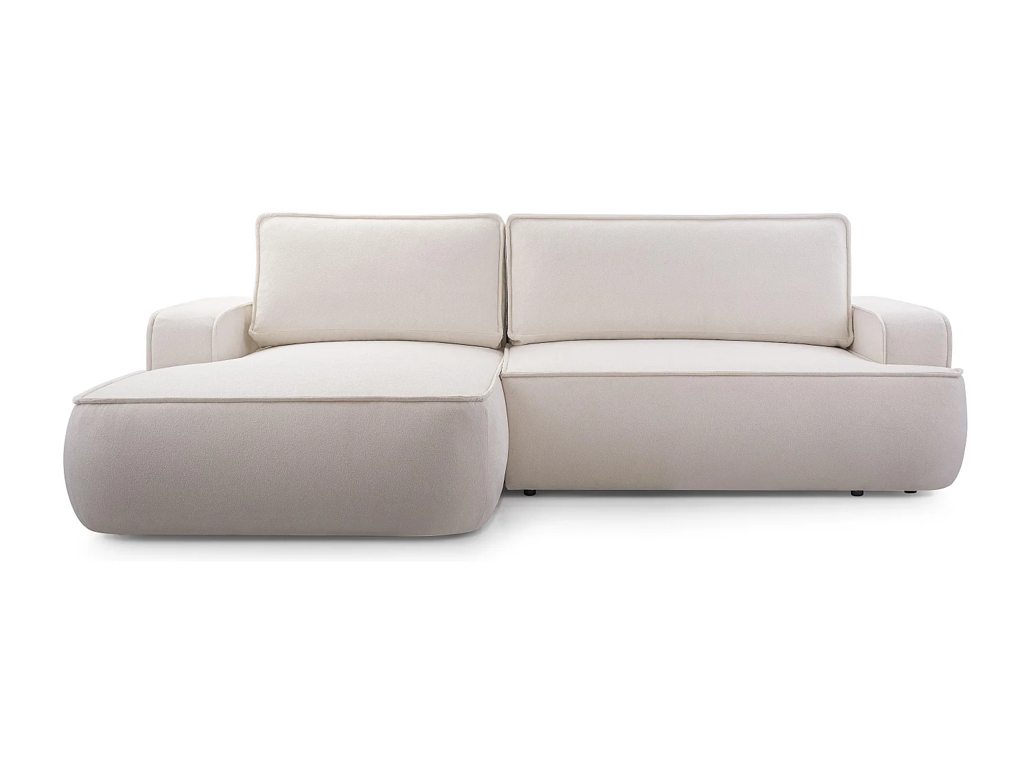 AX LIVING Ablia Sofa L Form mit Schlaffunktion Creme Ecksofa 267 cm L
